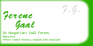 ferenc gaal business card